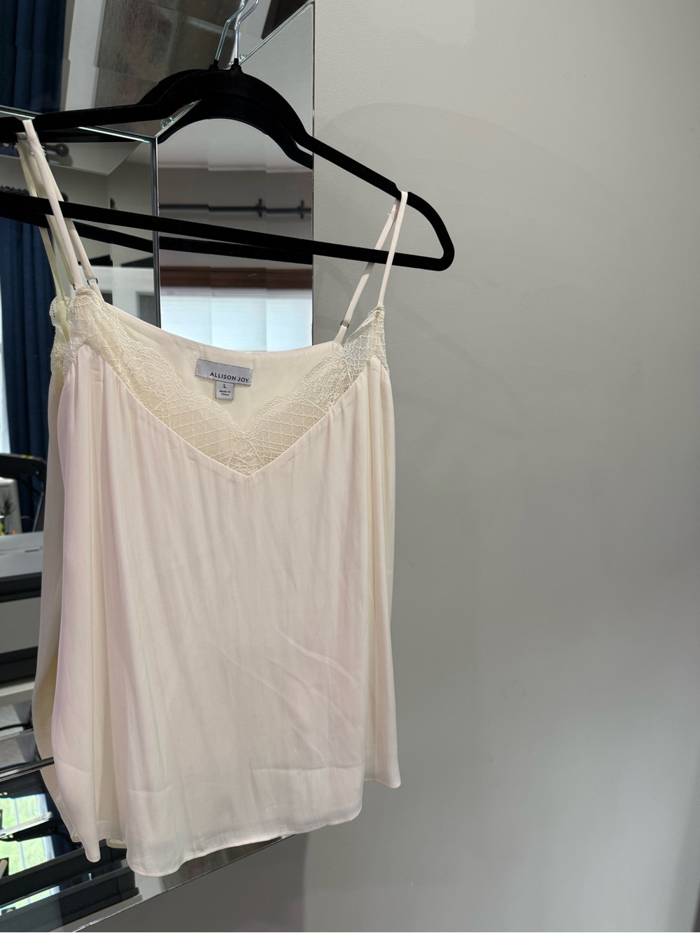 Allison Joy Ivory Lace-Trim Silk Top (double lined)
